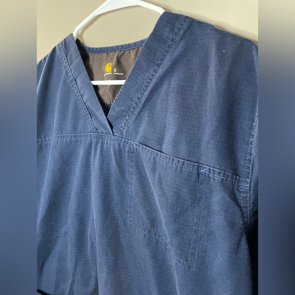 Carhartt Men's Navy Blue Scrub Top Size S - Picture 3 of 6